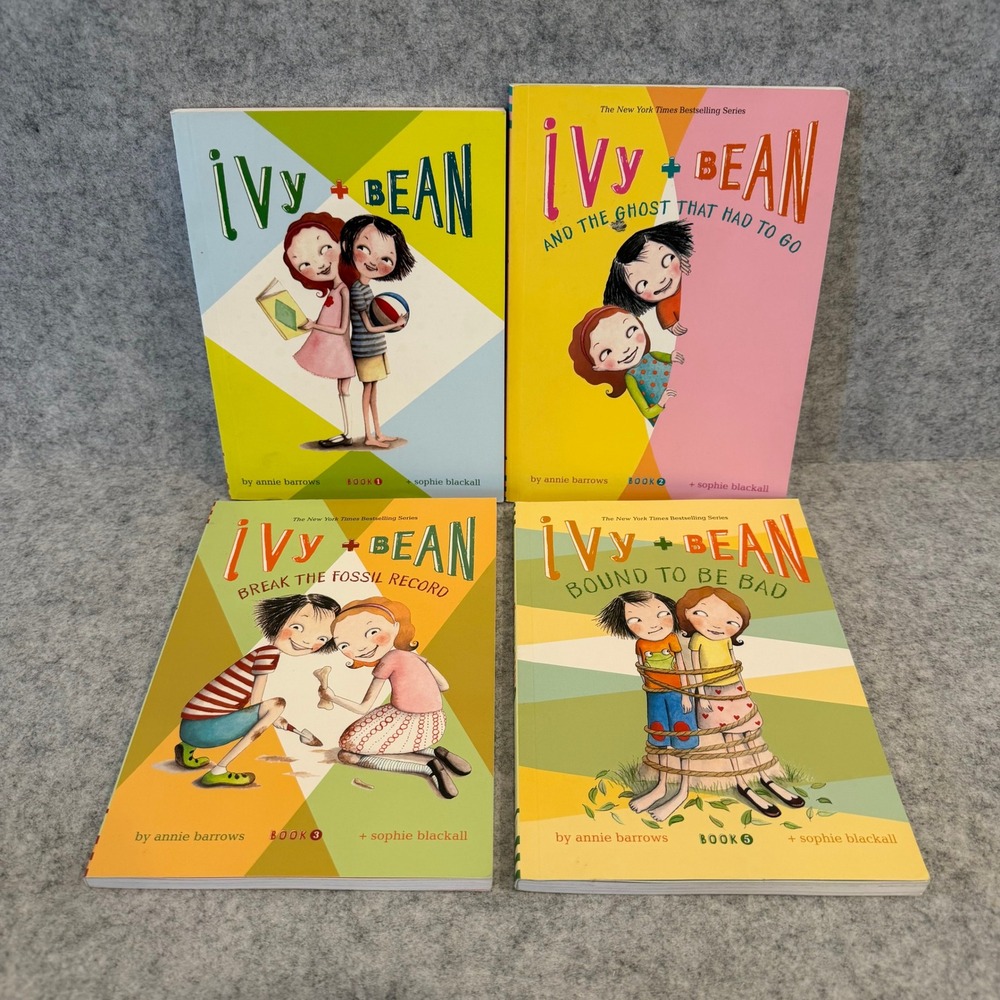 4x Ivy + Bean Book Set (1-3, 5) - Middle Grade Adventure Series